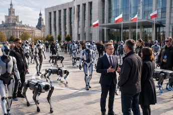 Robot umanoidi a Varsavia manifestano contro l'IA e il ministro interviene
