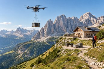 Droni cargo in montagna: in Alto Adige 189 voli per rifornire 8 rifugi