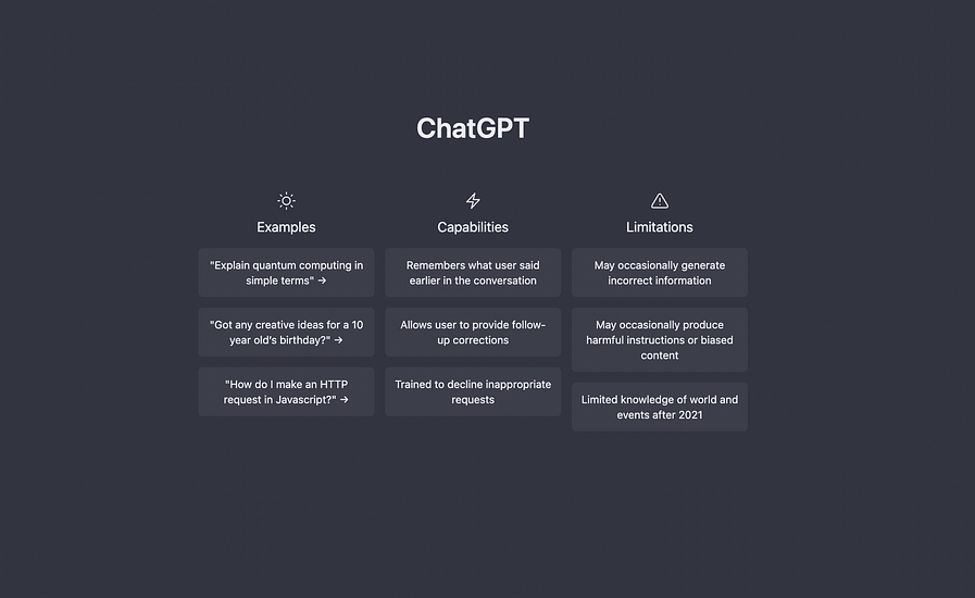 Interfaccia ChatGPT