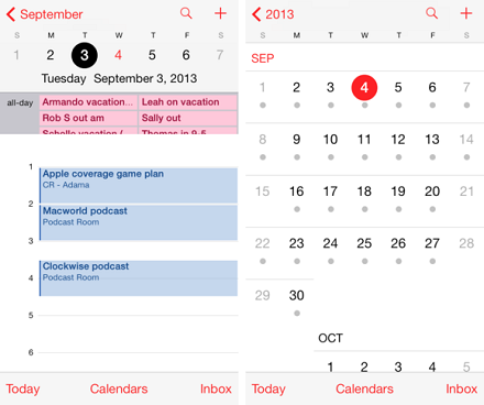 iOS 7: calendario e contatti